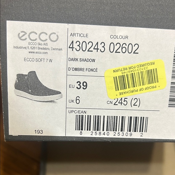 ECCO Women’s LEATHER Gray Soft 7 Nubuck Booties with Side Zippers Size US8/EU39 - Picture 12 of 12